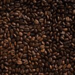 Close-up texture of freshly roasted coffee beans